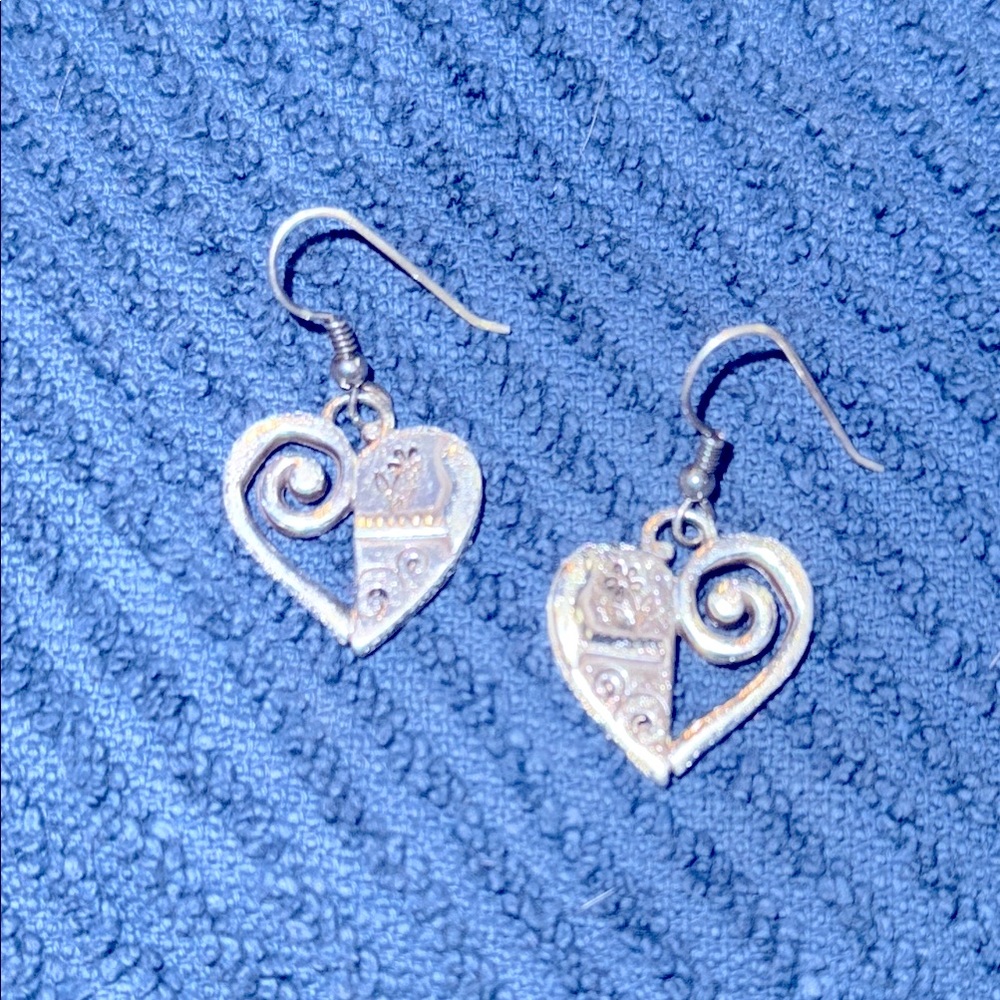 Brighton Silver Heart Earrings Hard To Find